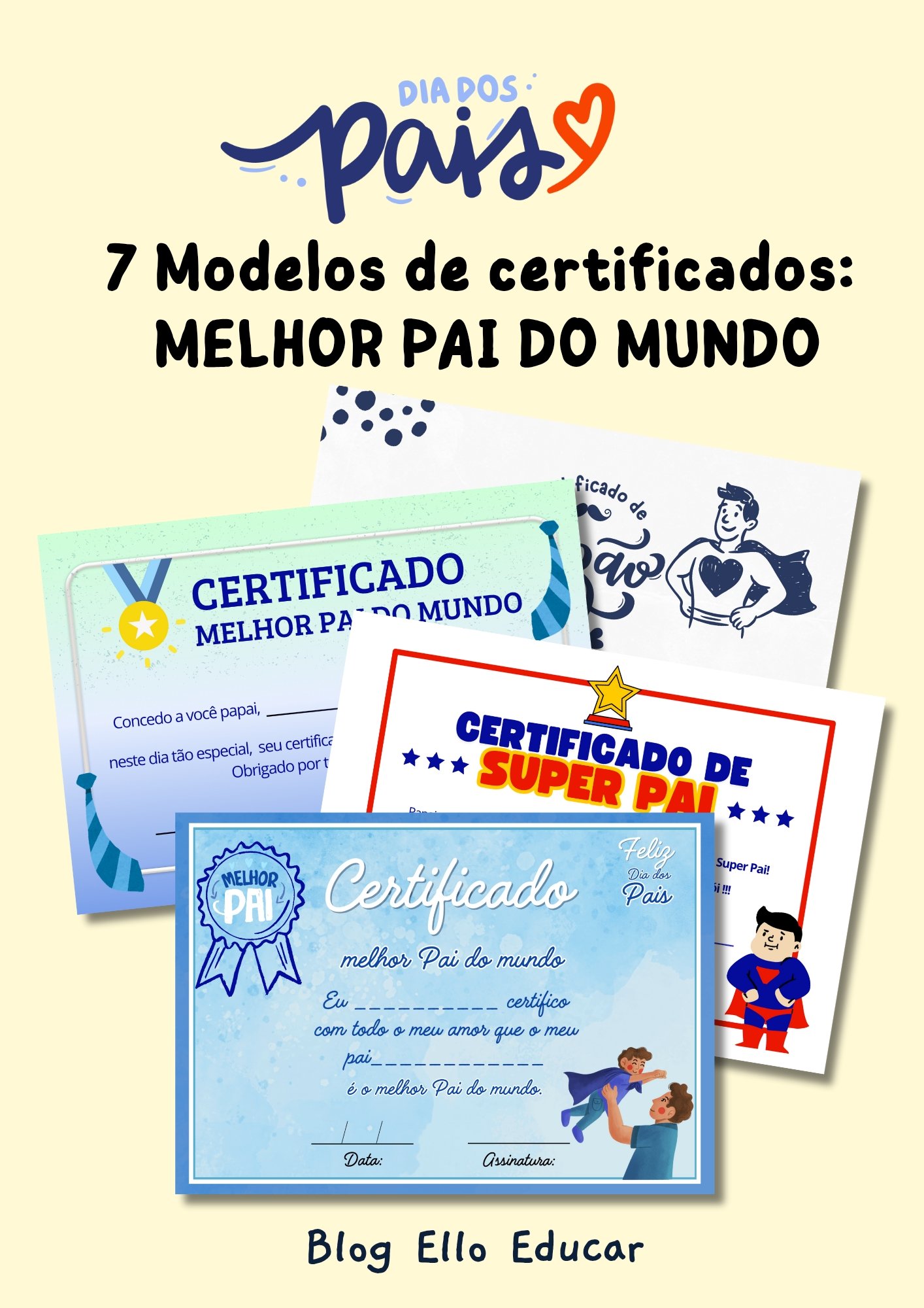 modelo de certificado para o dia dos pais