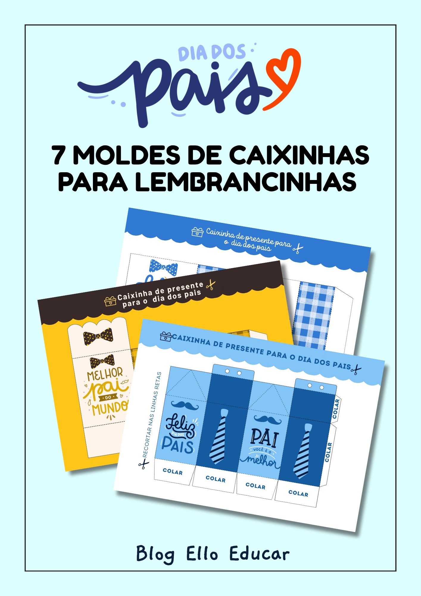 molde de caixinha para o dia dos pais