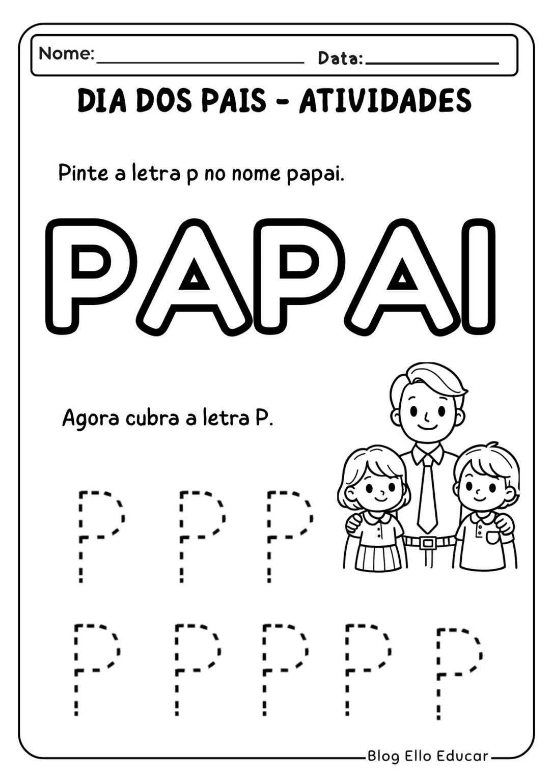 Atividades para o Dia dos Pais na Educação Infantil: Apostila em PDF