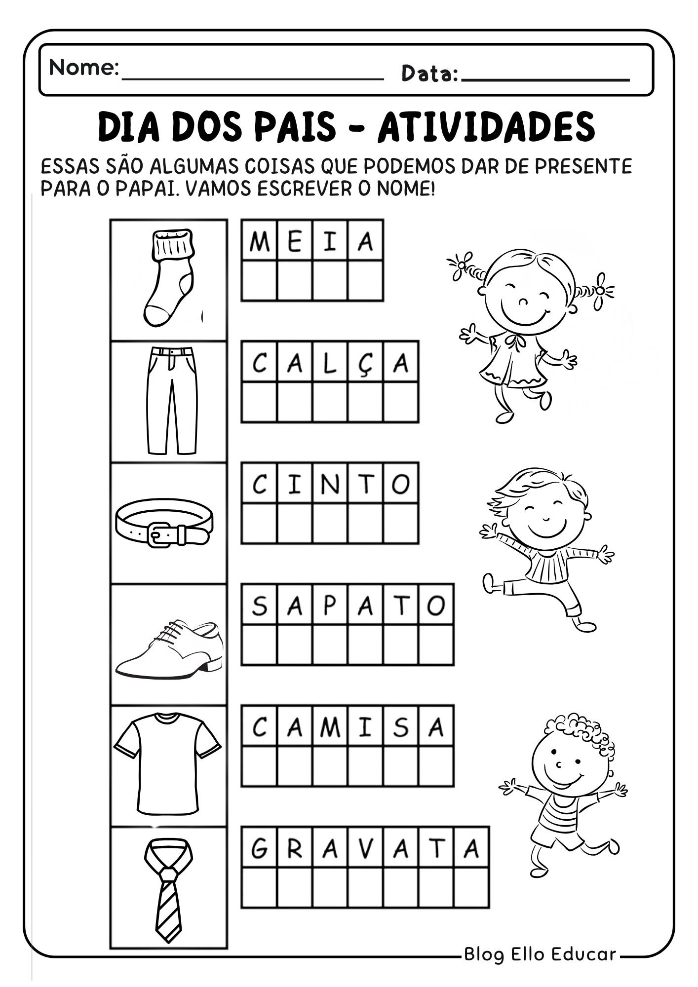 Atividades para o Dia dos Pais na Educação Infantil: Apostila em PDF