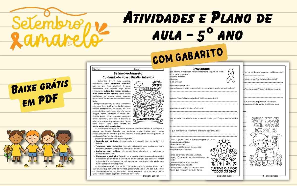 Atividades Setembro Amarelo 4 ano