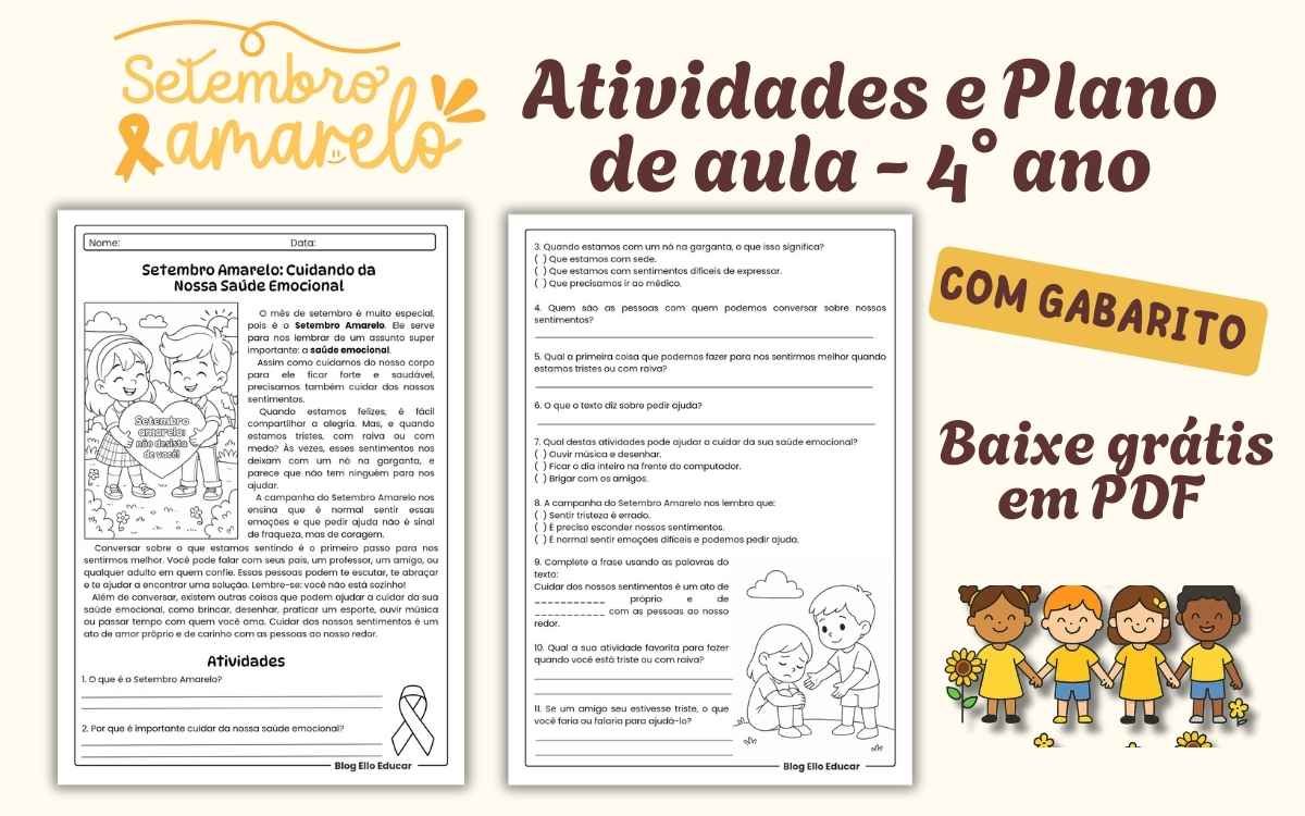 Atividades Setembro Amarelo 5 ano