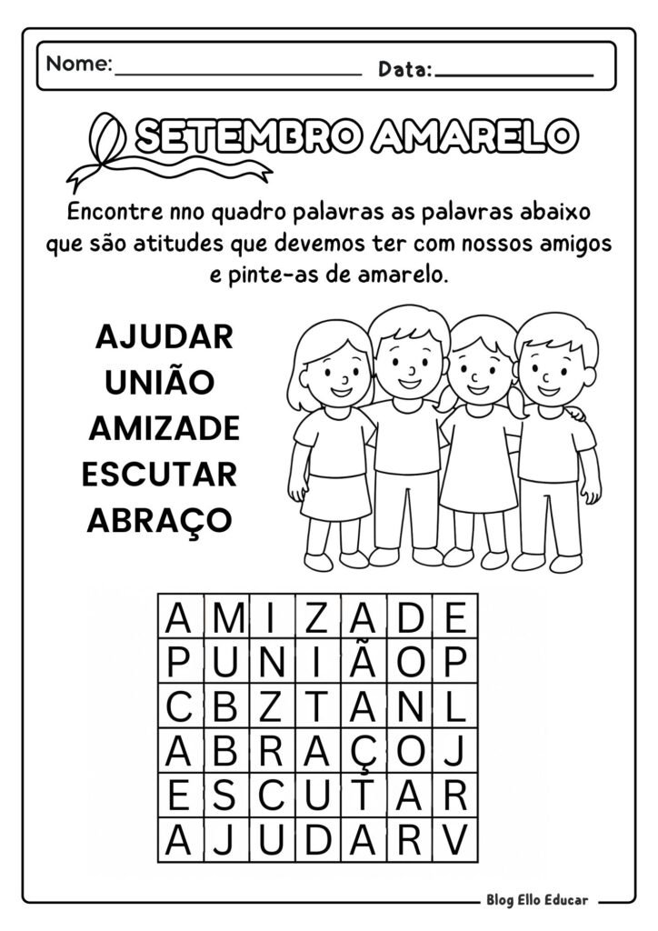 Atividades Setembro Amarelo