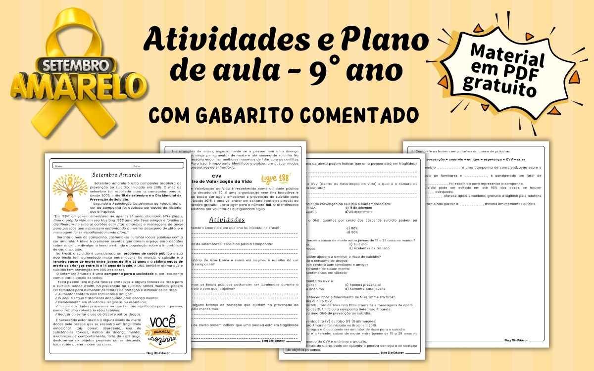 Setembro Amarelo 9 ano