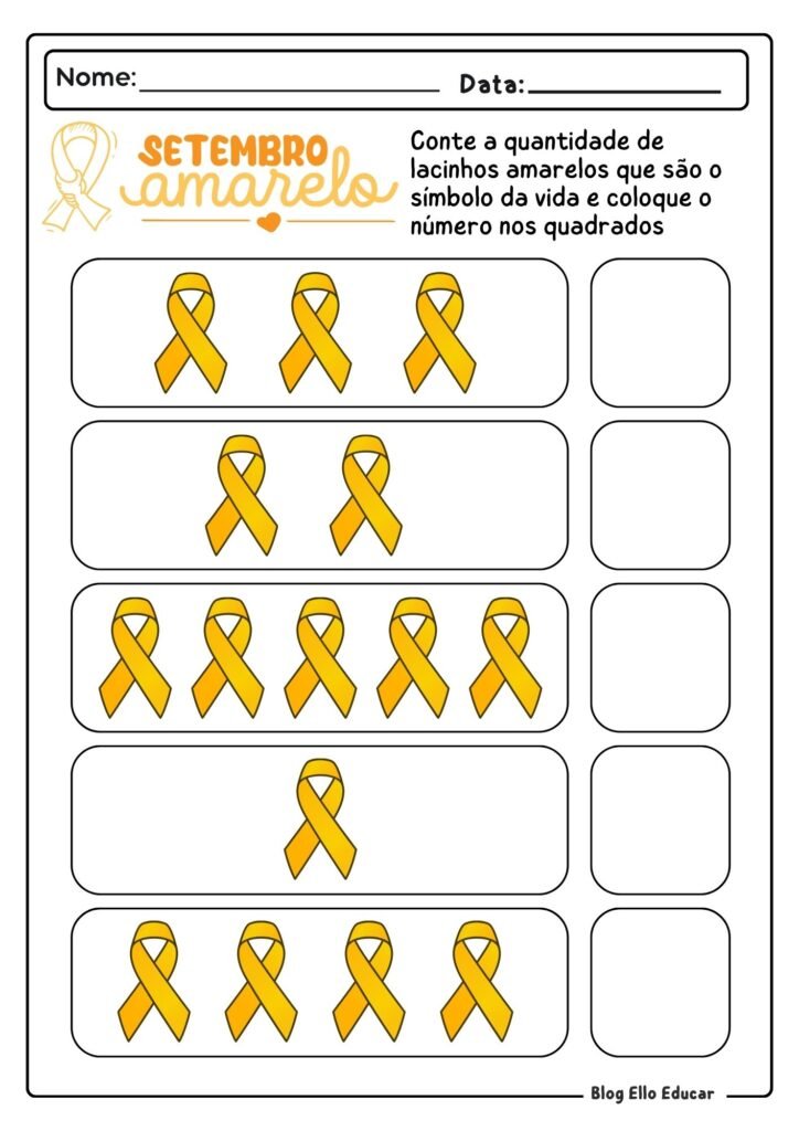 Atividades Setembro Amarelo - Educação Infantil
