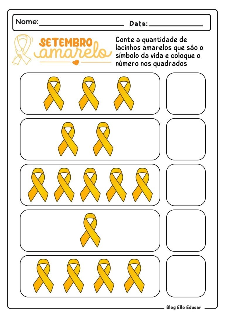Atividades sobre Setembro Amarelo para Educação Infantil: Livro Gratuito