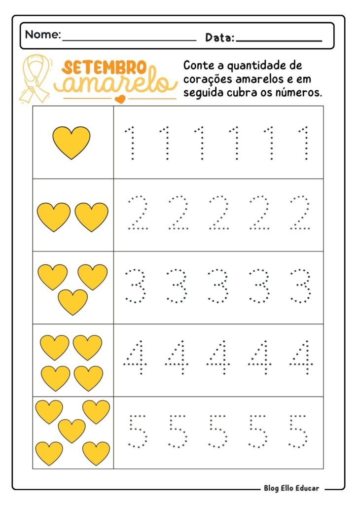 Atividades Setembro Amarelo - Educação Infantil