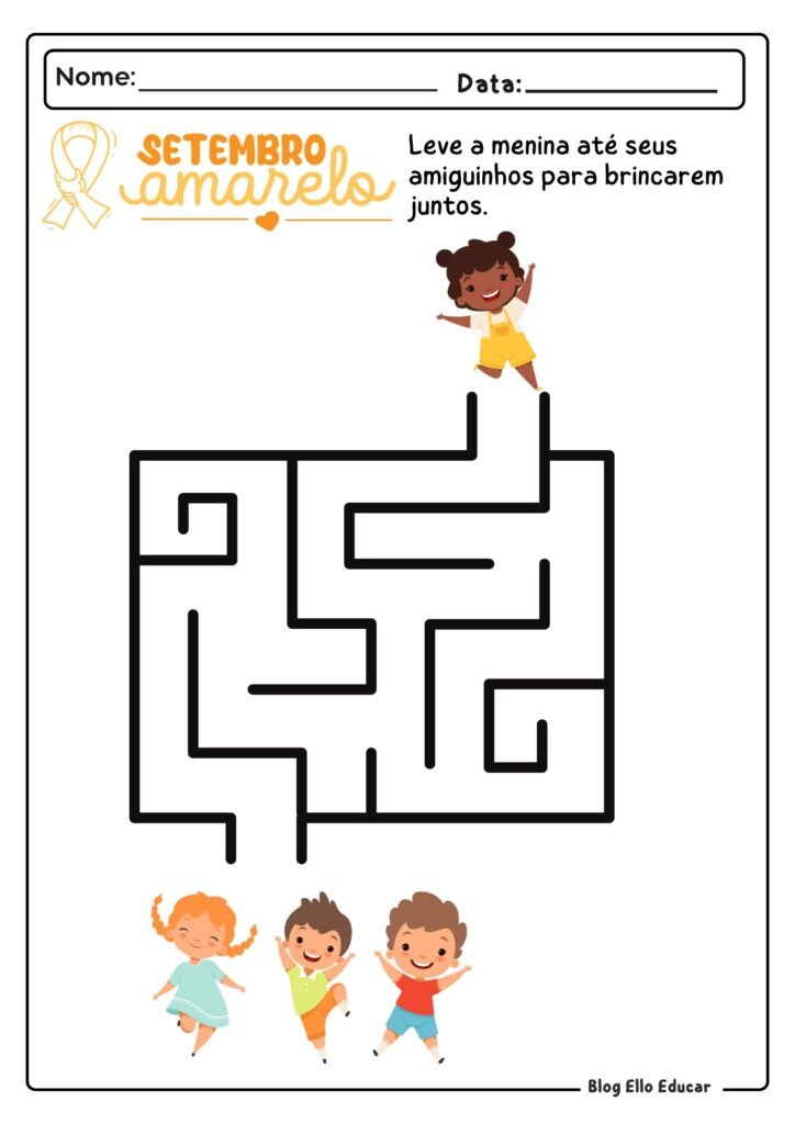 Atividades Setembro Amarelo - Educação Infantil