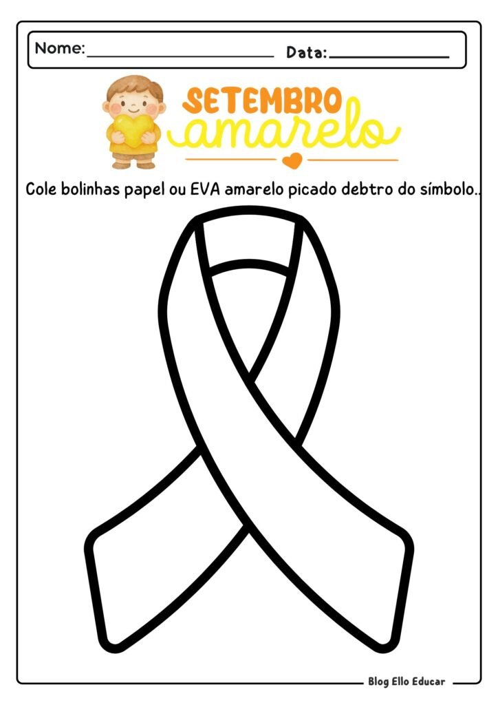 Atividades Setembro Amarelo - Educação Infantil 