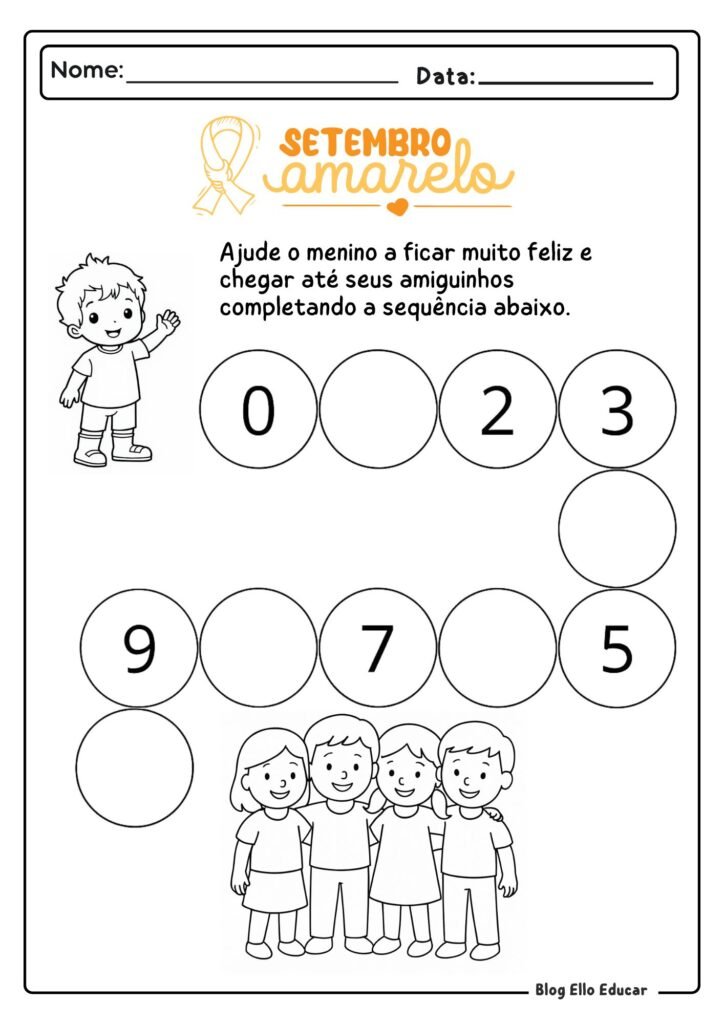 Atividades Setembro Amarelo - Educação Infantil