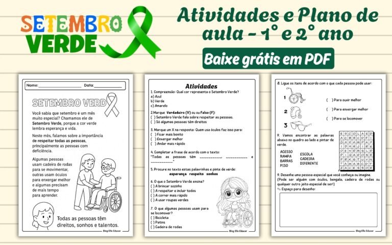 Atividades Setembro Verde 1 e 2 ano