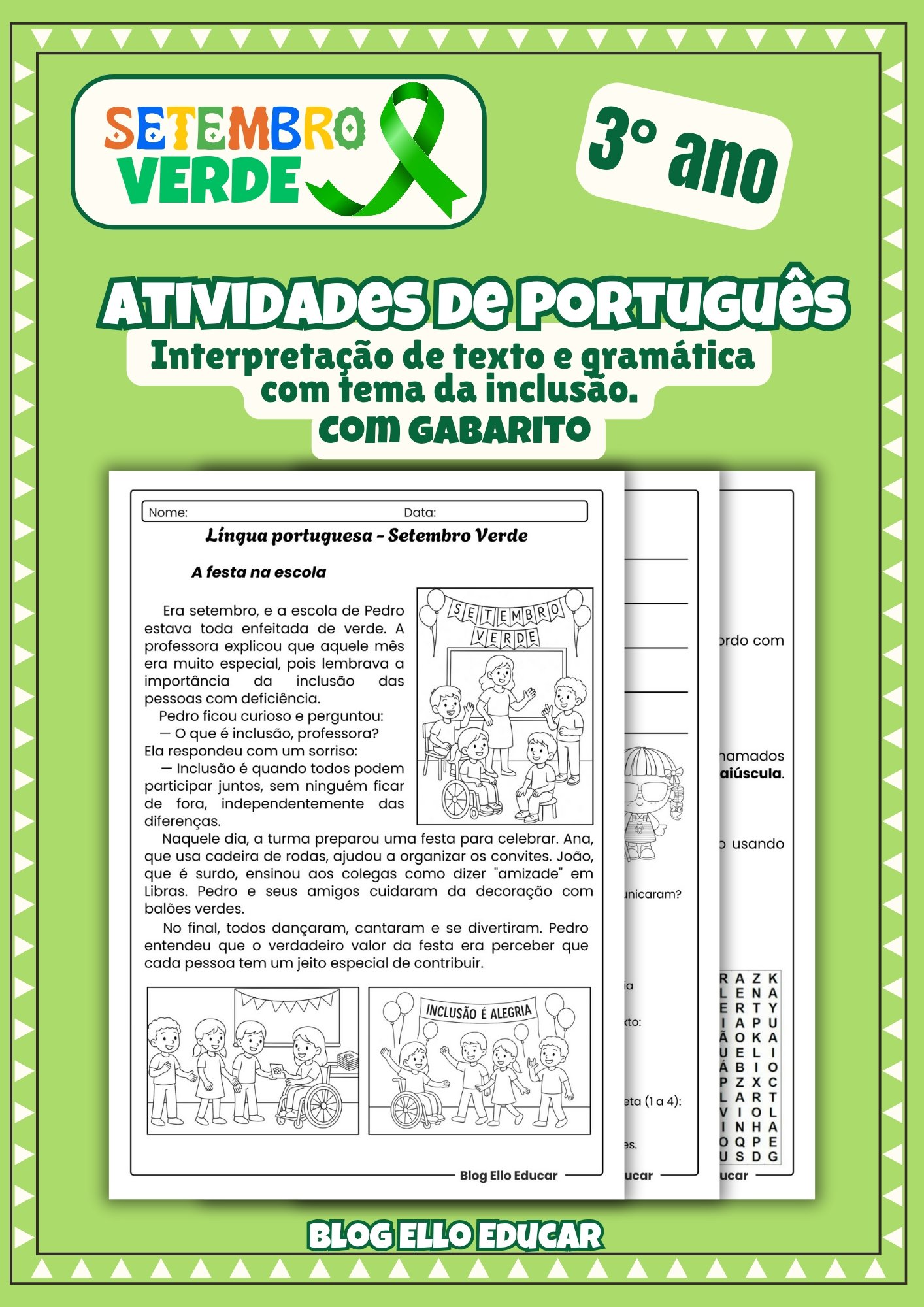 Atividades Setembro Verde 3° ano