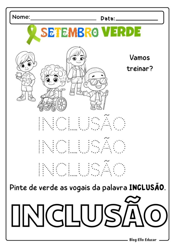 Atividades Setembro Verde - Educação Infantil