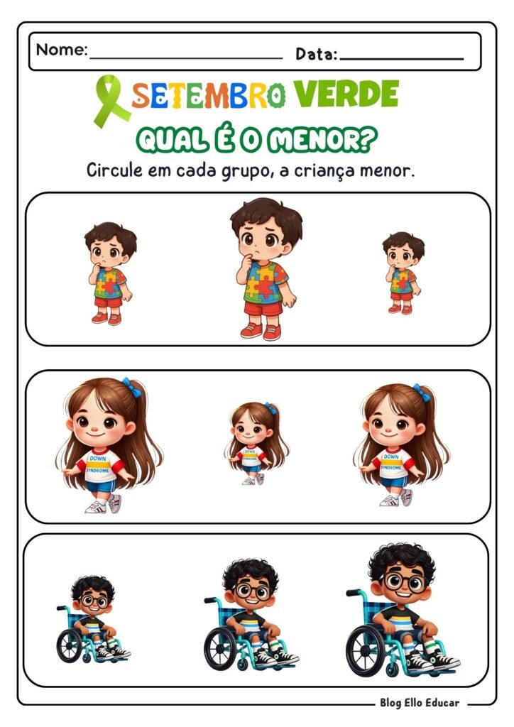 Atividades Setembro Verde - Educação Infantil 