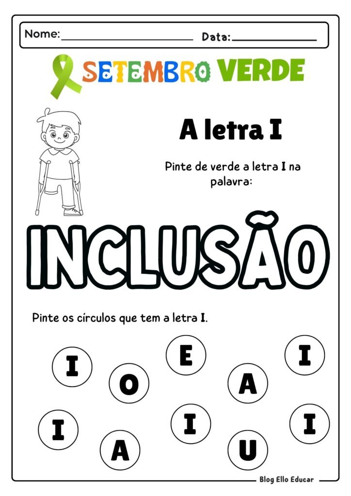 Atividades Setembro Verde - Educação Infantil 