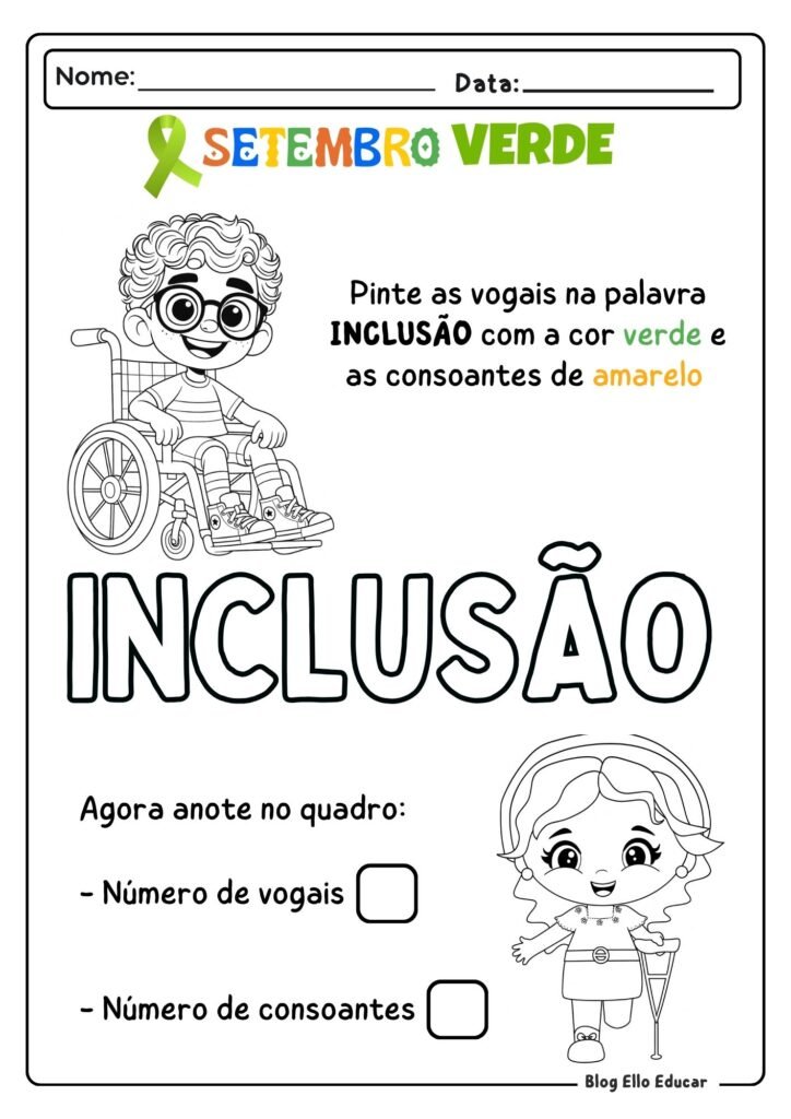 Atividades Setembro Verde - Educação Infantil 