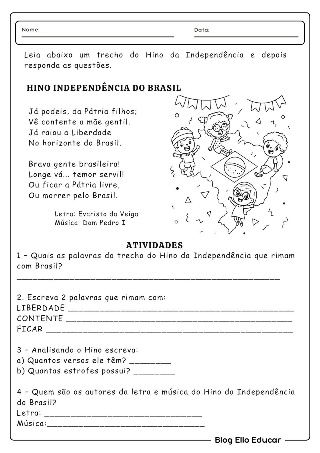 Atividades da Semana da Pátria para 2° e 3° ano: plano de aula e PDF ...