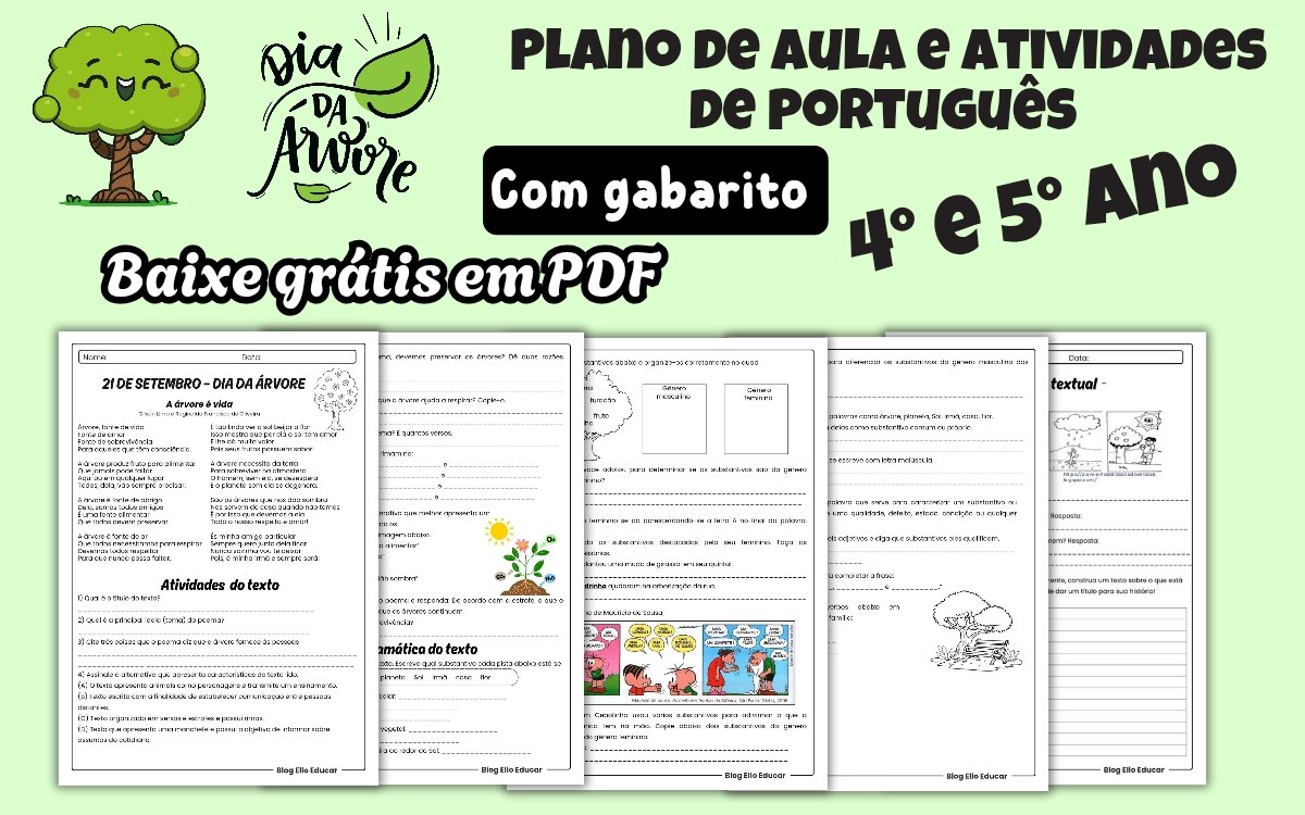 Atividades dia da Árvore 4 e 5 ano