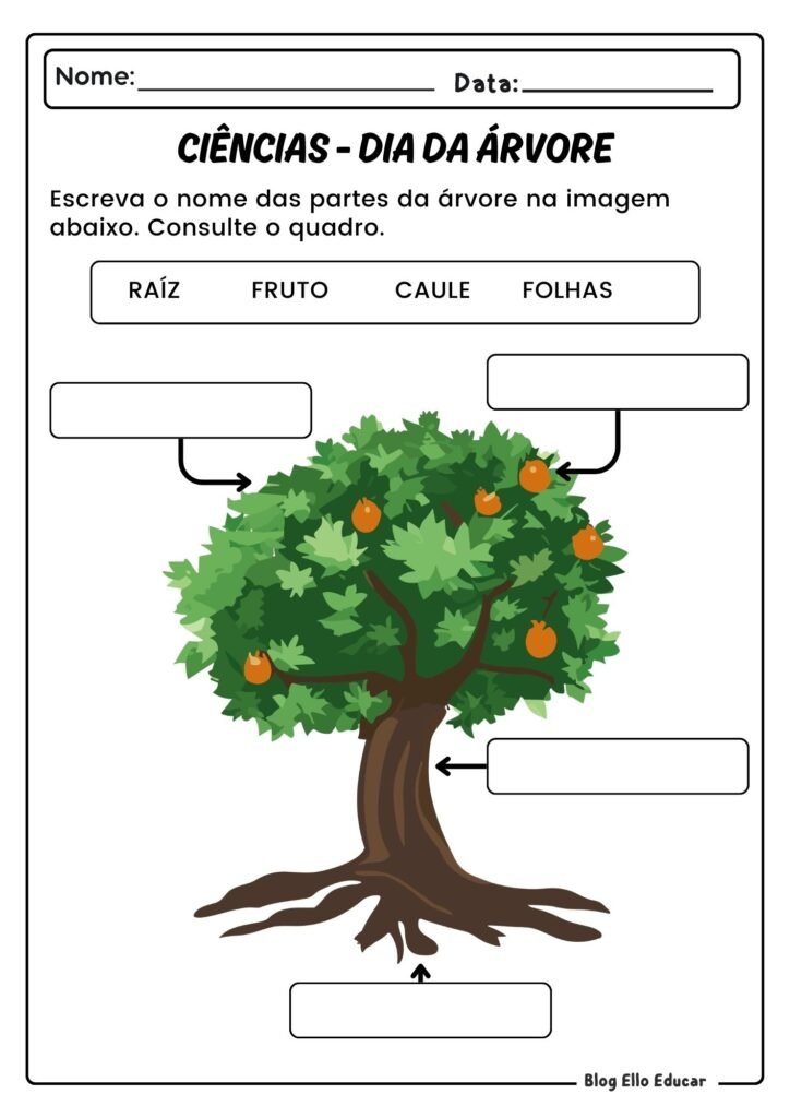 Atividades do Dia da Árvore - 1º ano 