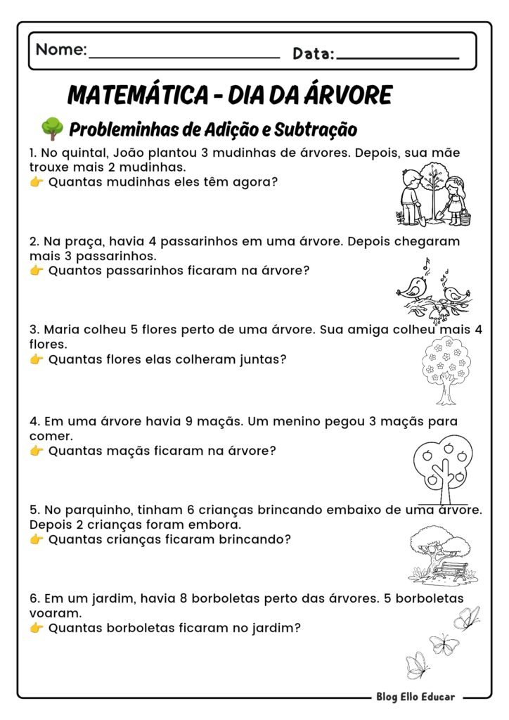 Atividades do Dia da Árvore - 1º ano 