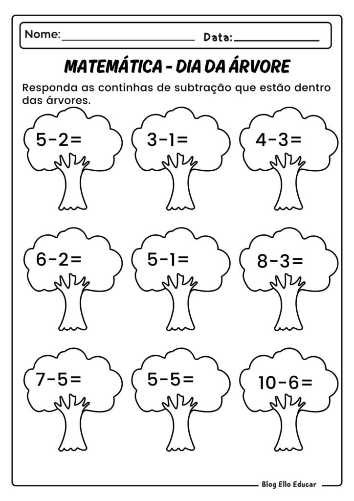 Atividades do Dia da Árvore - 1º ano