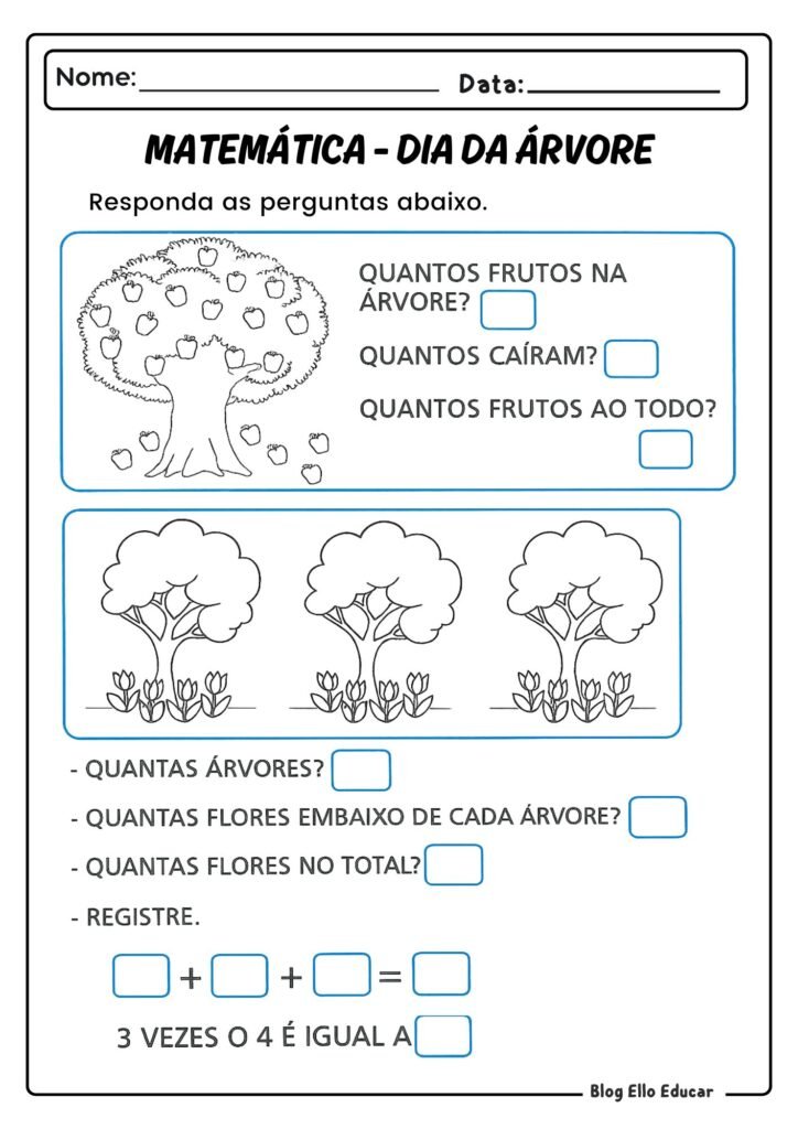 Atividades do Dia da Árvore - 1º ano 