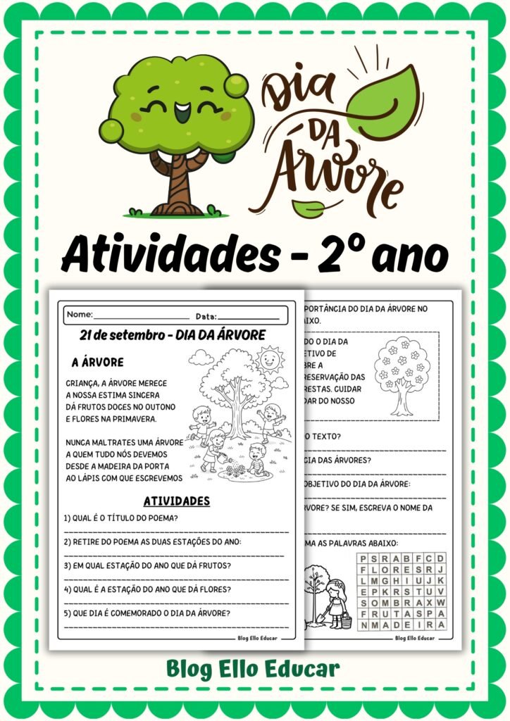 Atividades do Dia da Árvore 2 ano