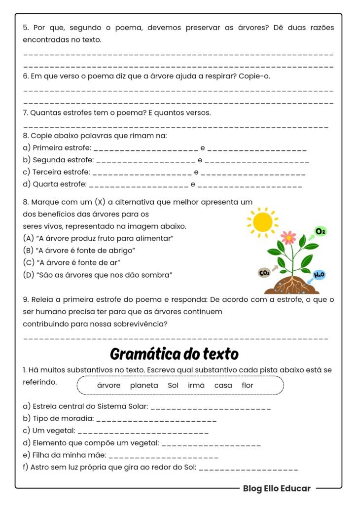 Atividades do Dia da Árvore 4° e 5° ano 