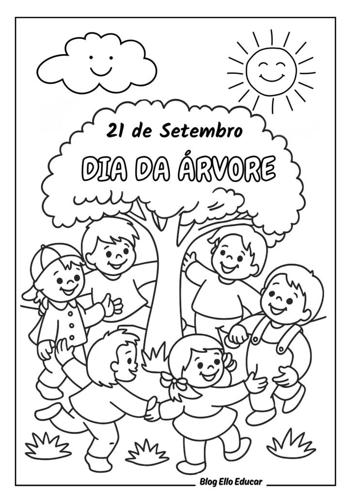 Desenhos do Dia da Árvore para colorir
