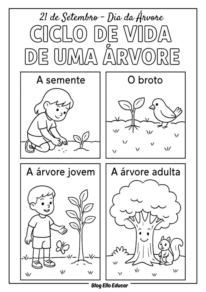 Desenhos do Dia da Árvore para colorir