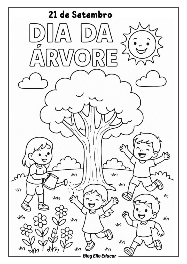 Desenhos do Dia da Árvore para colorir