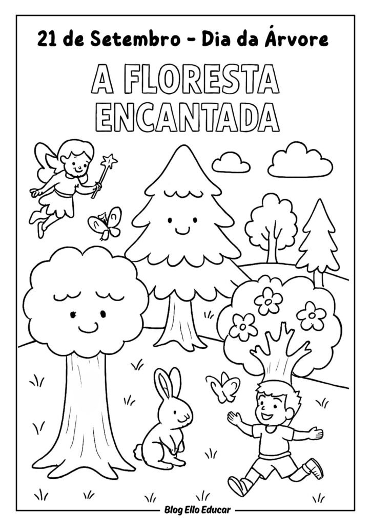 Desenhos do Dia da Árvore para colorir