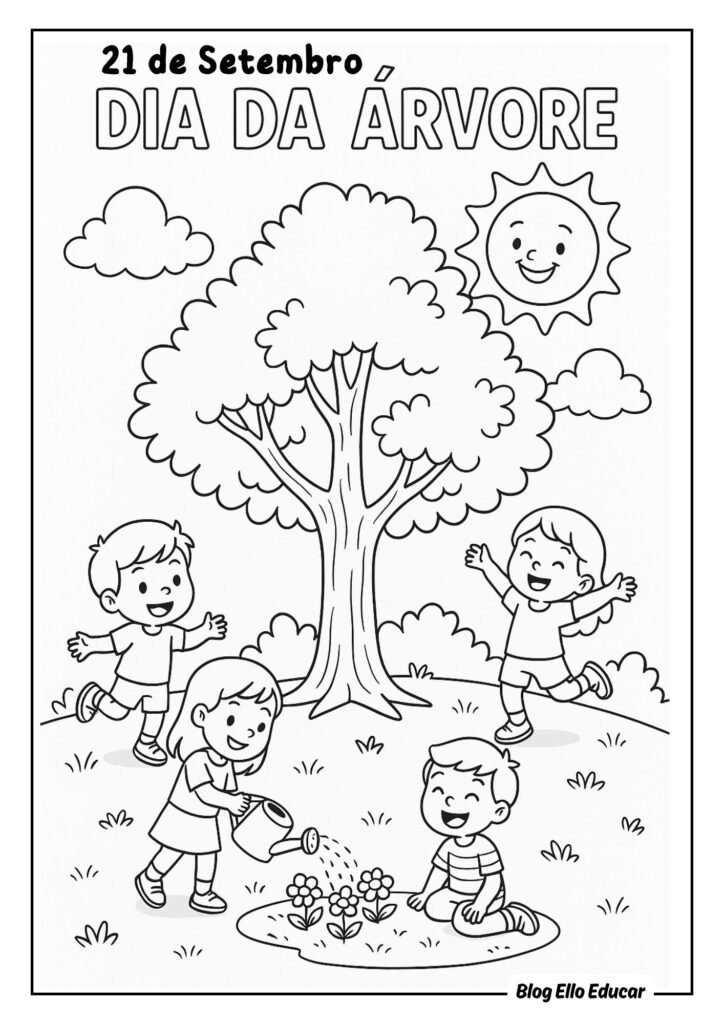 Desenhos do Dia da Árvore para colorir