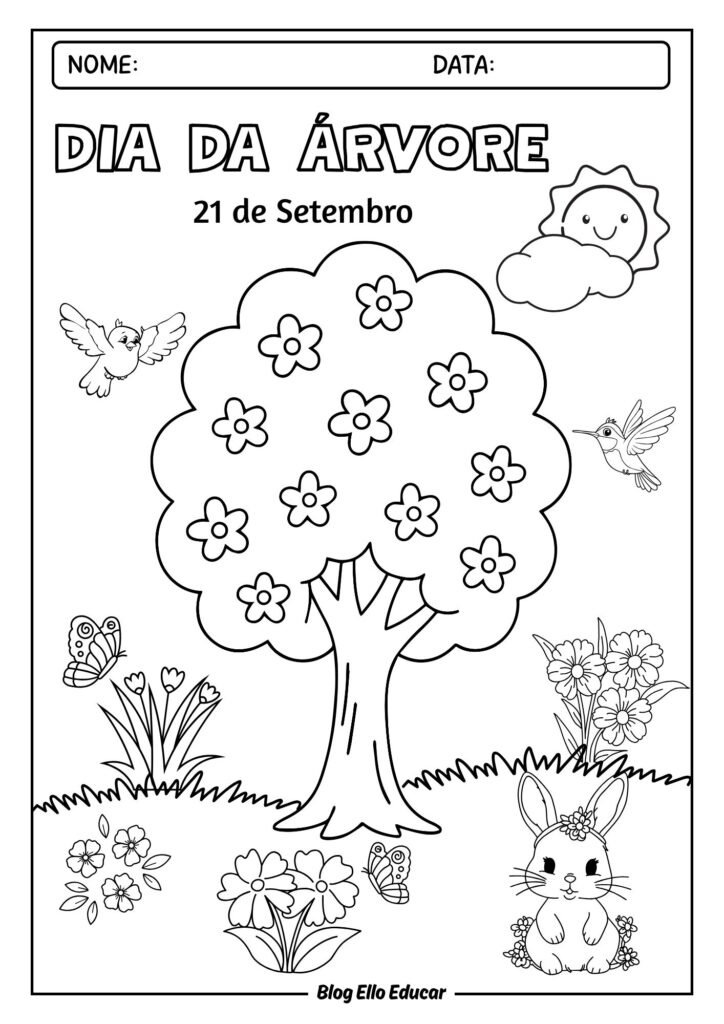 Desenhos do Dia da Árvore para colorir