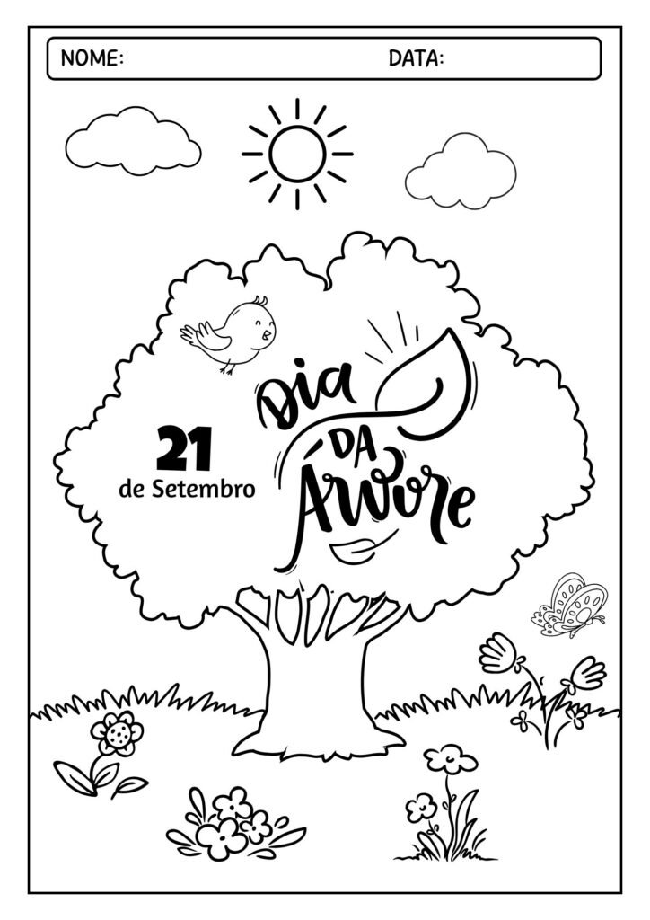 Desenhos do Dia da Árvore para colorir