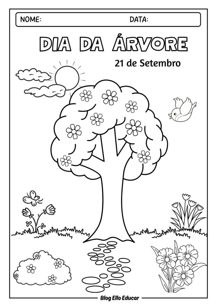 Desenhos do Dia da Árvore para colorir