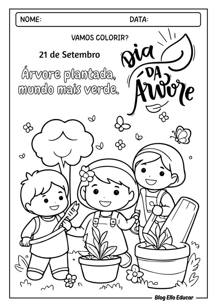 Desenhos do Dia da Árvore para colorir