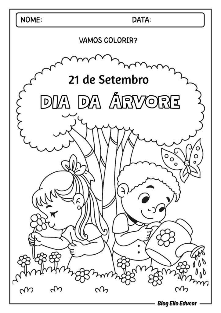 Desenhos do Dia da Árvore para colorir