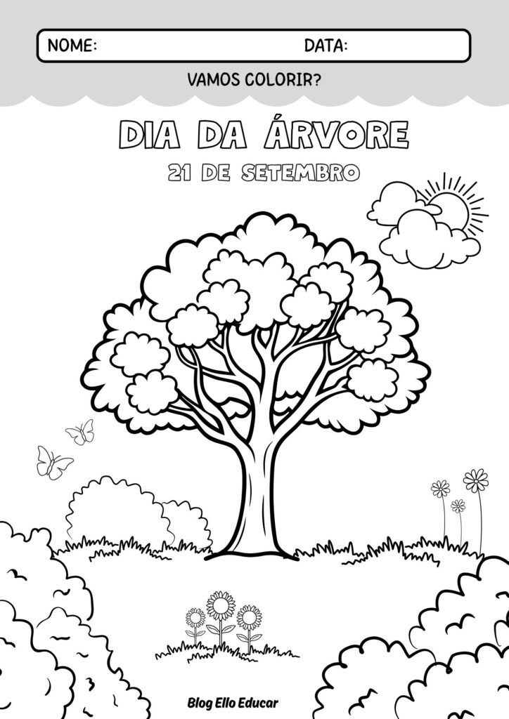 Desenhos do Dia da Árvore para colorir