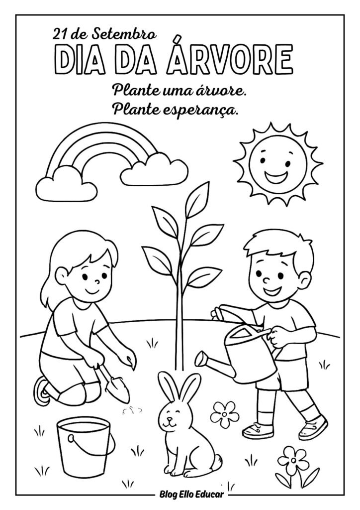 Desenhos do Dia da Árvore para colorir