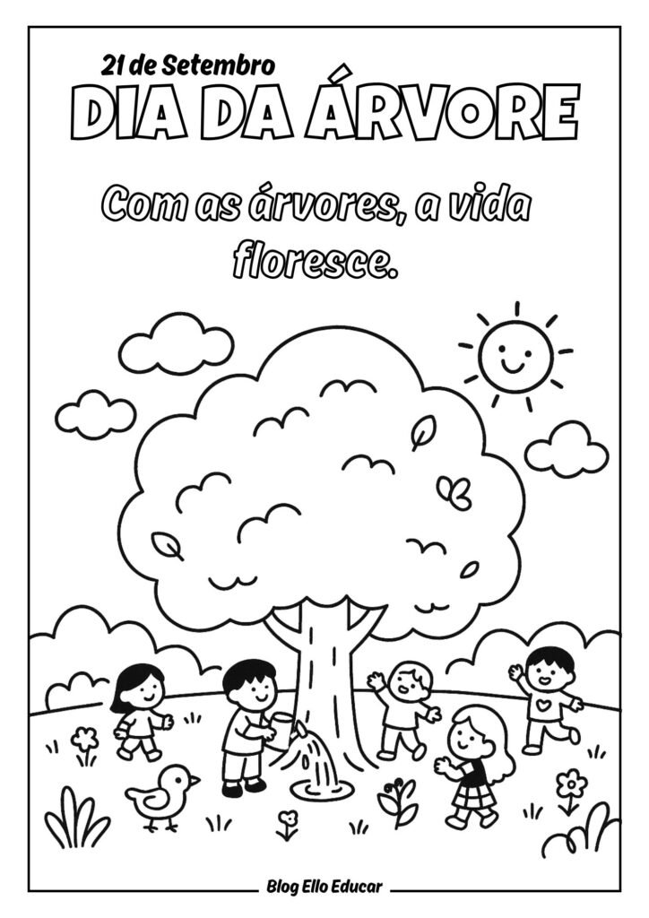 Desenhos do Dia da Árvore para colorir