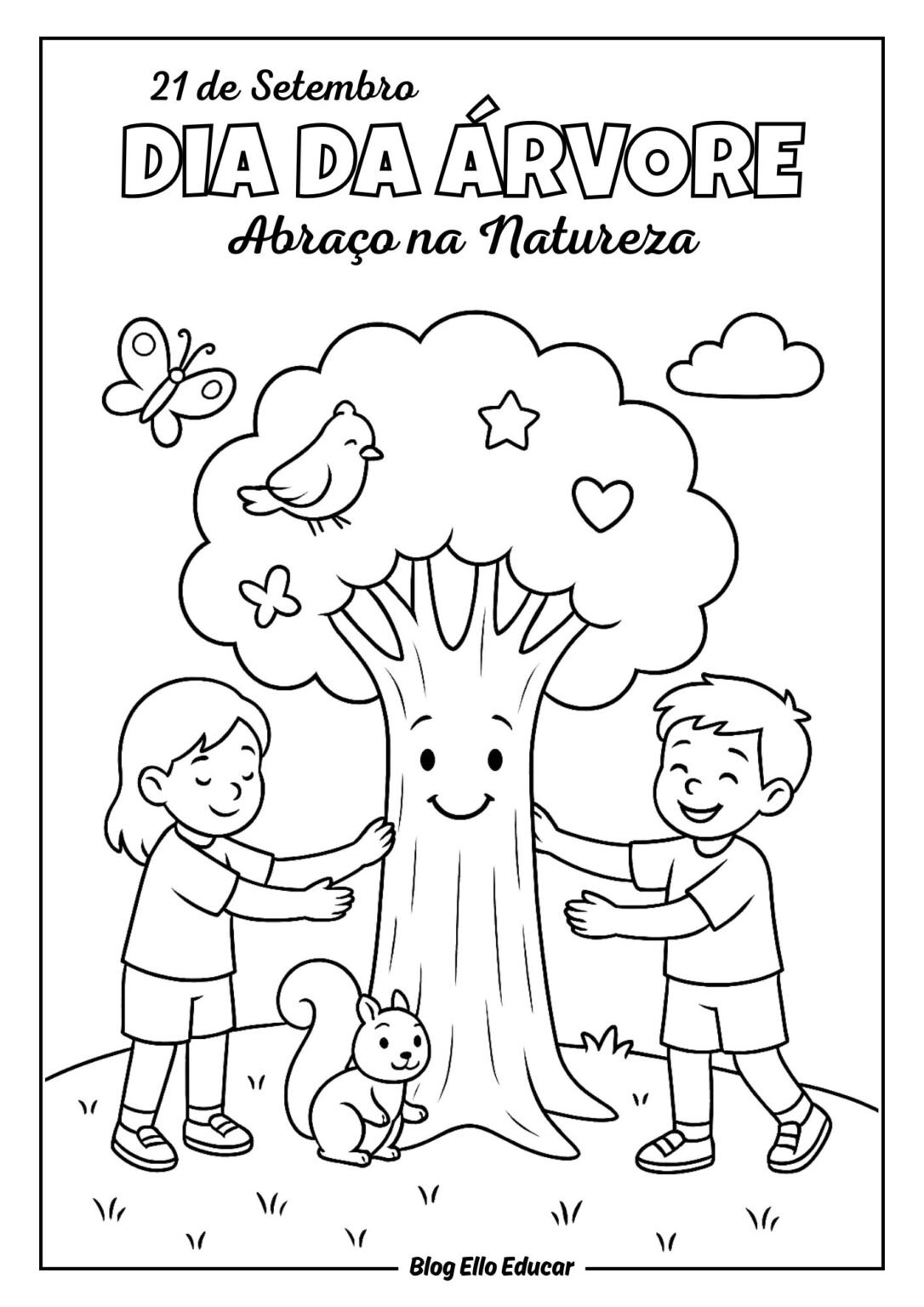Desenhos do Dia da Árvore para Colorir: material gratuito em PDF
