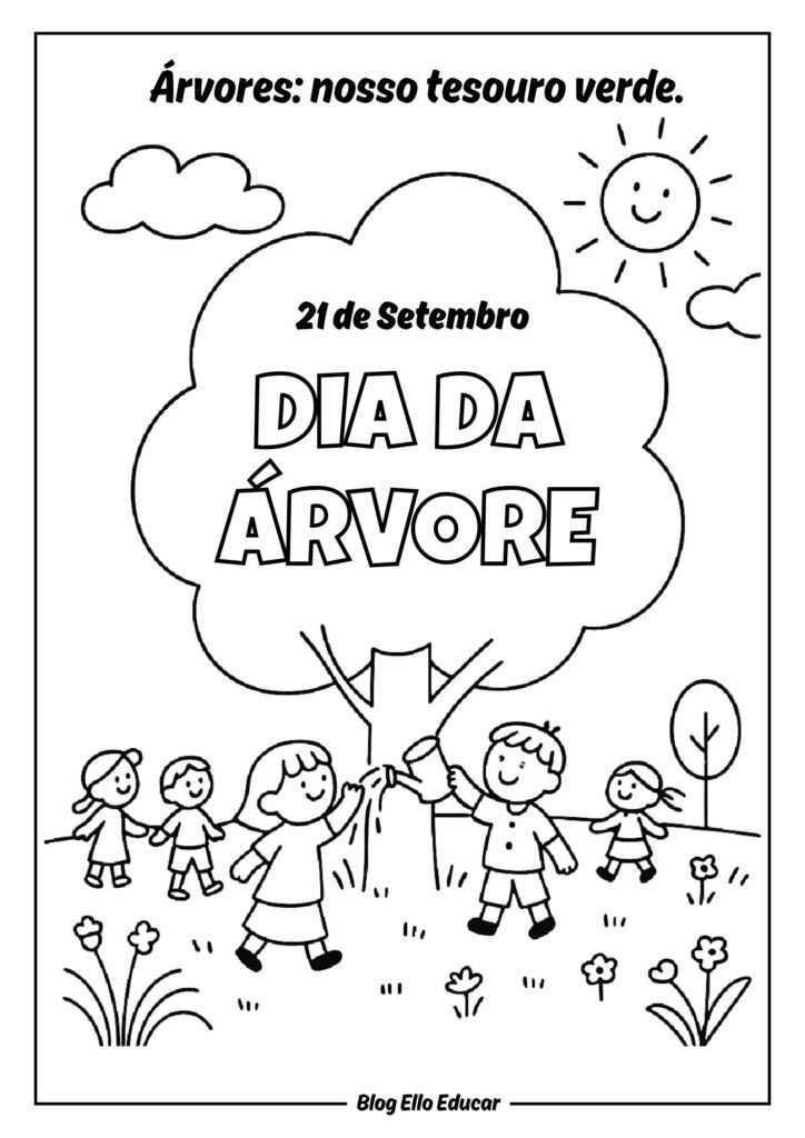 Desenhos do Dia da Árvore para colorir