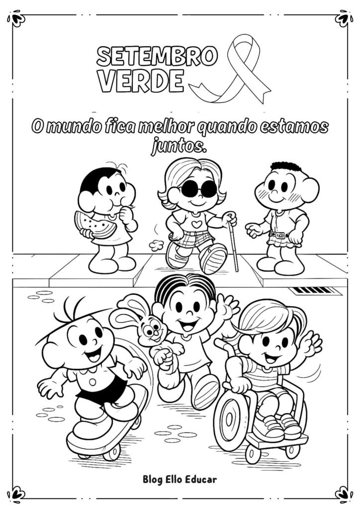 Desenhos sobre inclusão para colorir