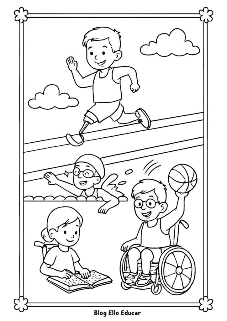 Desenhos sobre inclusão para colorir