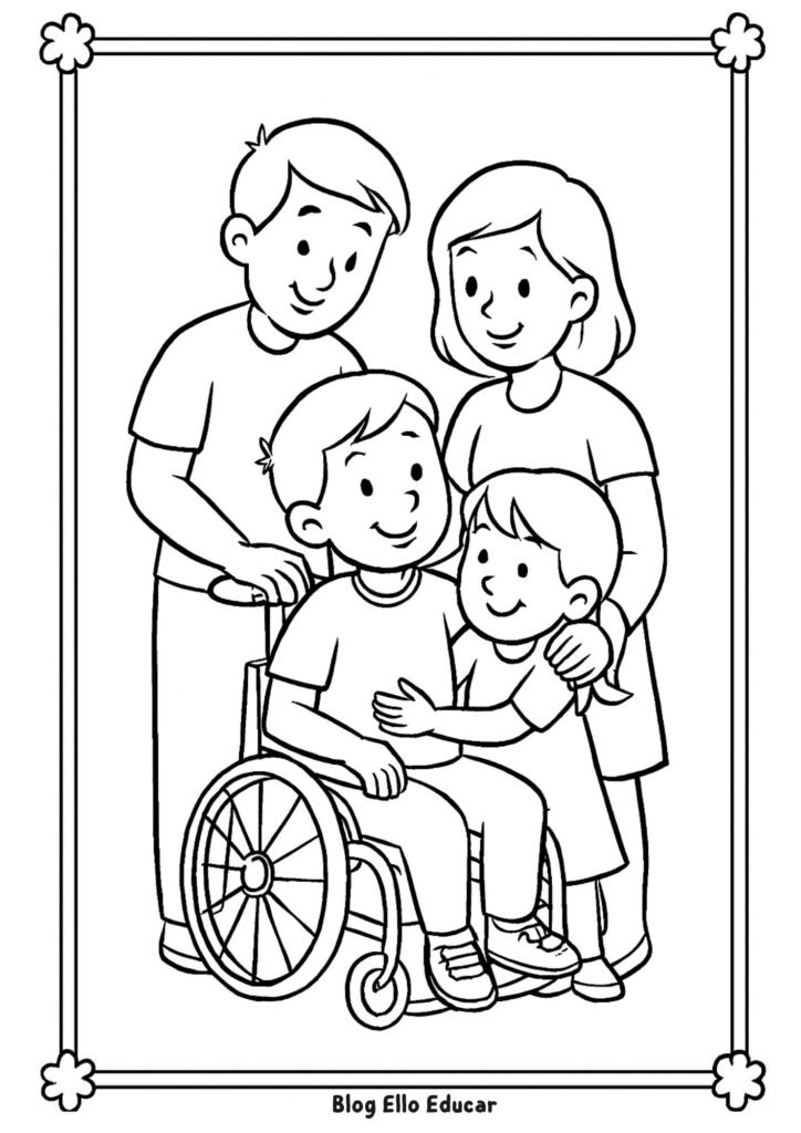 Desenhos sobre inclusão para colorir