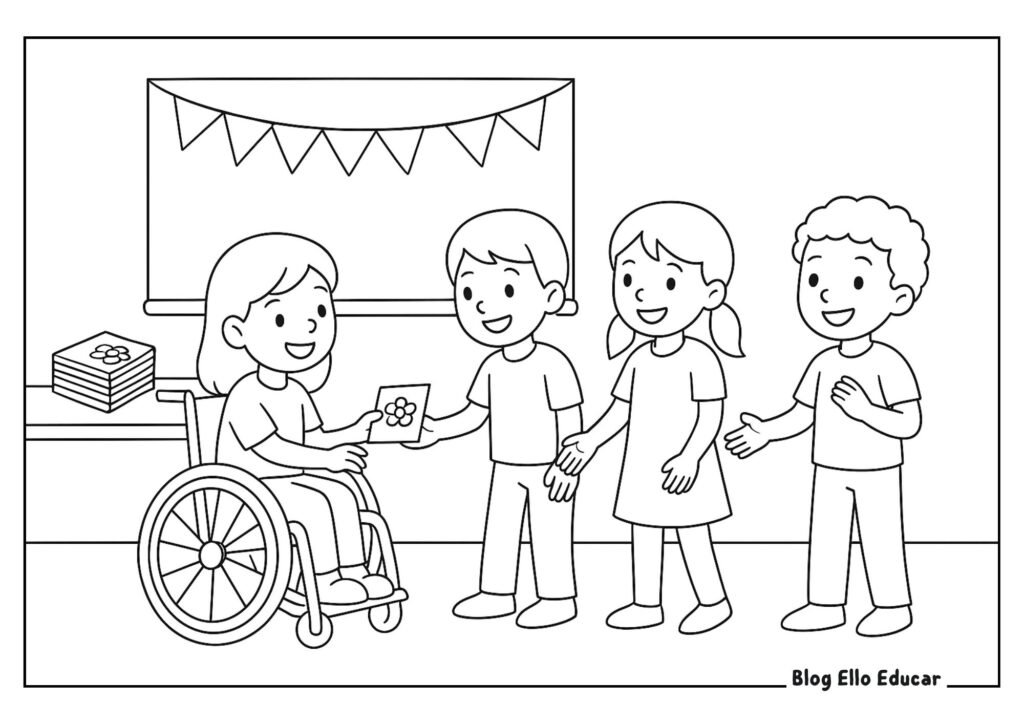 Desenhos sobre inclusão para colorir