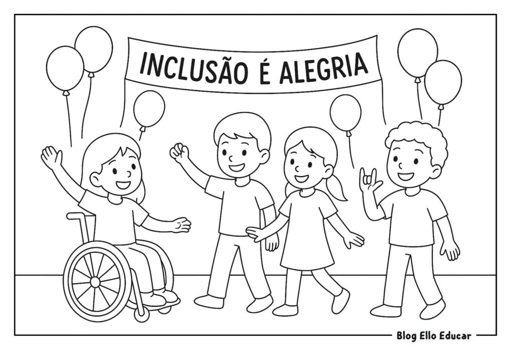 Desenhos sobre inclusão para colorir