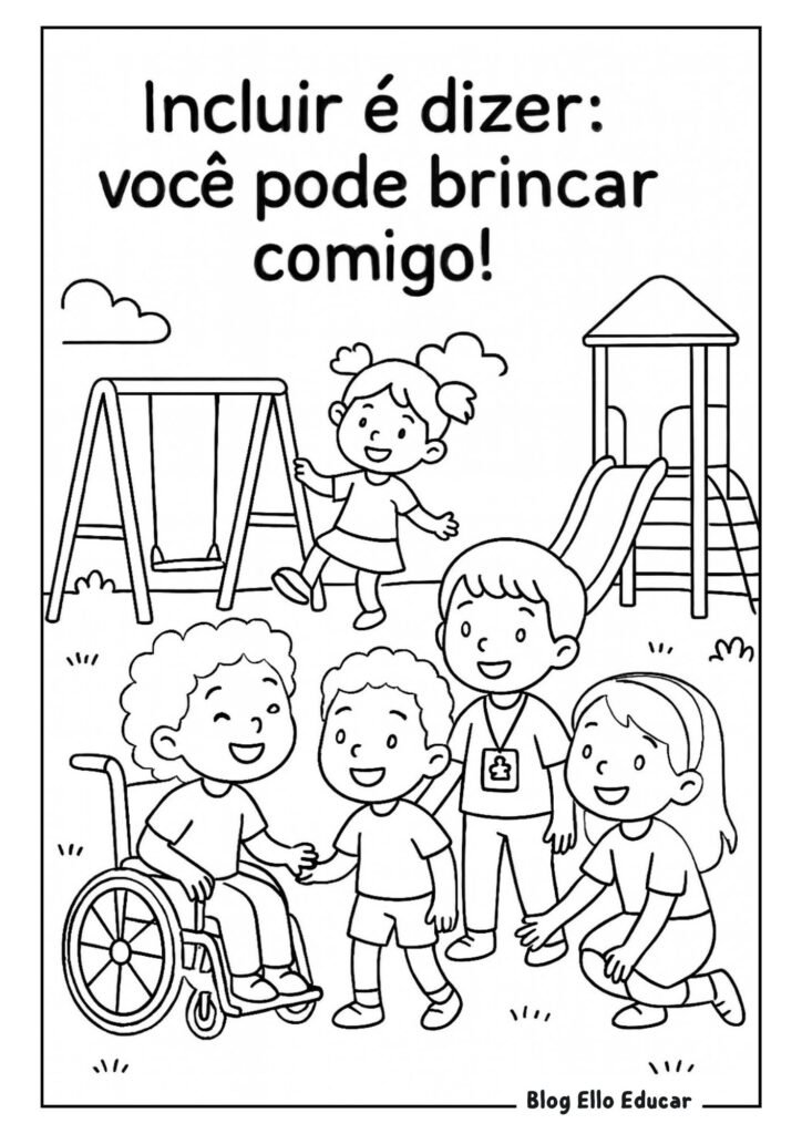 Desenhos sobre inclusão para colorir