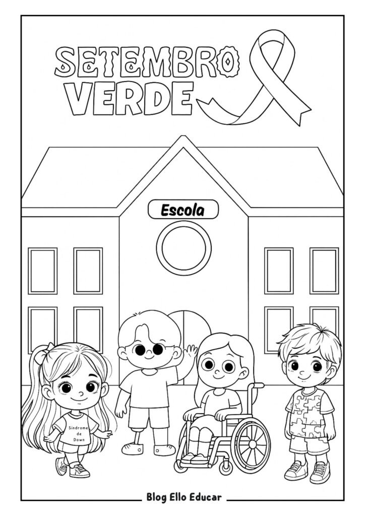 Desenhos sobre inclusão para colorir